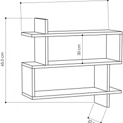 Parallell vägghylla - Ek
