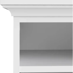 Paris smalt sängbord med 2 lådor och 1 öppet fack - Vit