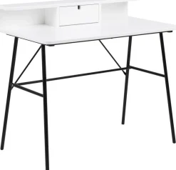 Pascal skrivbord 100x55 cm - Vit/svart + Möbeltassar
