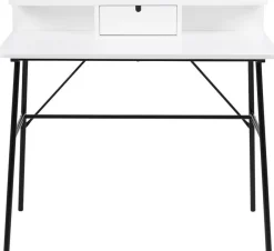 Pascal skrivbord 100x55 cm - Vit/svart + Möbeltassar