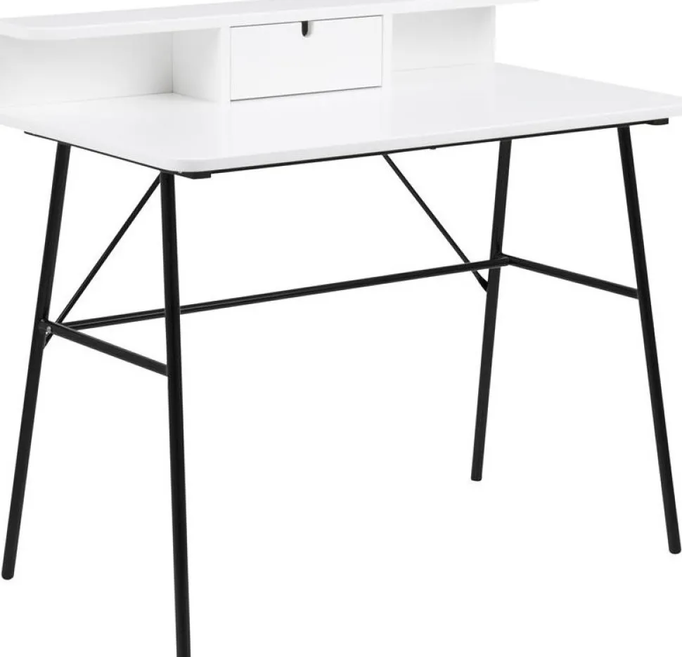 Pascal skrivbord 100x55 cm - Vit/svart + Textilrengöring för möbler