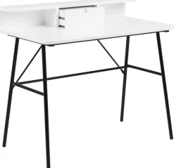 Pascal skrivbord 100x55 cm - Vit/svart + Textilrengöring för möbler