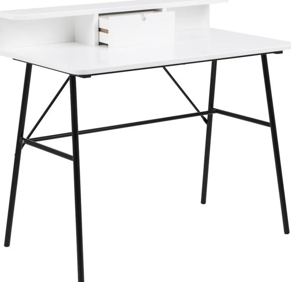 Pascal skrivbord 100x55 cm - Vit/svart + Textilrengöring för möbler