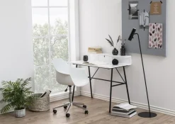 Pascal skrivbord 100x55 cm - Vit/svart