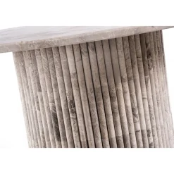 Pegani runt matbord i gråbeige marmor - Valfri storlek 105 eller 130 cm + Möbeltassar