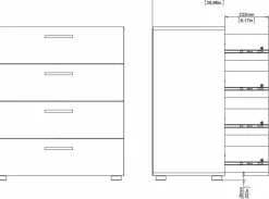 Pepe bred byrå med 4 lådor - Tryffel