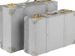 Petit vintage koffert set 2 st - Grå (Sammet)