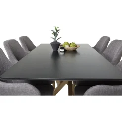 Piazza matbord 180 x 90 cm - Svart/ek-look