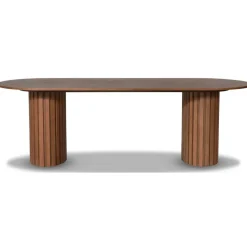 PiPi matgrupp ovalt matbord 240 cm valnöt + 6 st Brandon matstolar - Valnöt