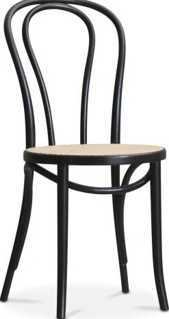 PiPi matgrupp, runt matbord Ø120 cm inkl 4 st Böjträ Stol No18 - Svartbetsat trä + 3.00 x Möbeltassar