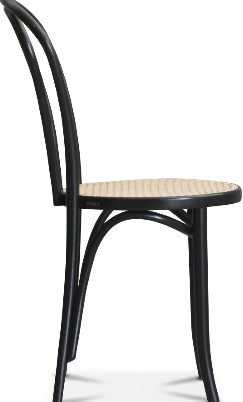 PiPi matgrupp, runt matbord Ø120 cm inkl 4 st Böjträ Stol No18 - Svartbetsat trä + 4.00 x Stolsdyna