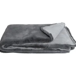 Pläd 130x170 cm - Mörkgrå / Vit