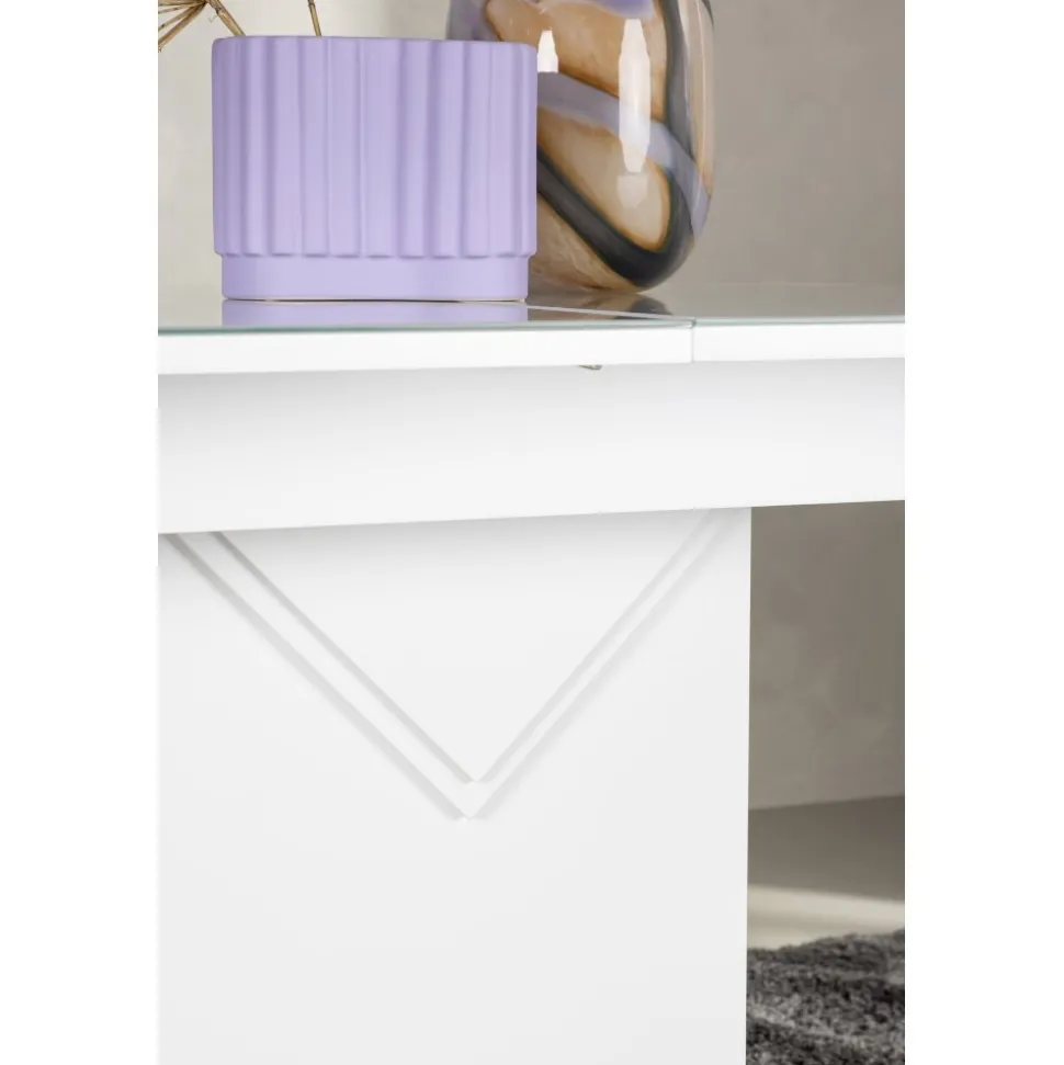 Pluto matbord 120-160 x 90 cm - Vit