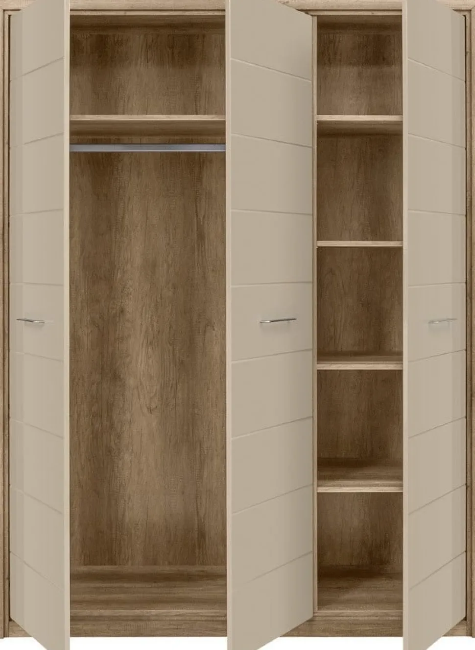 Pontus garderob 208x163,5 cm - Ek/beige