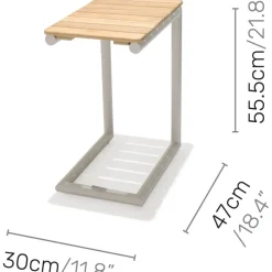 Portals loungegrupp 4 - Vit/teak + Textilskydd för utemöbler