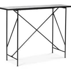 Portland barbord 140 cm - Marmor/svart + Möbeltassar