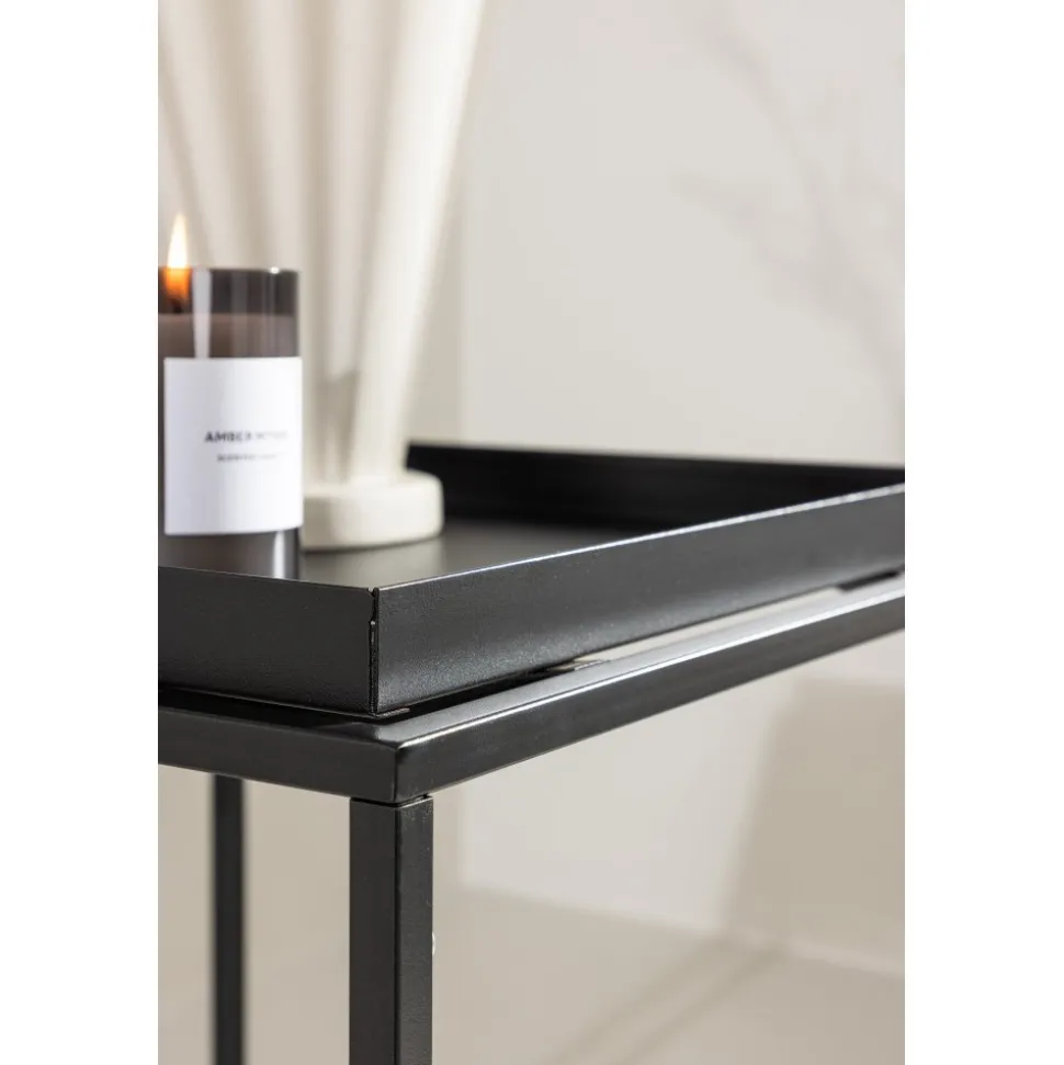 Porto sidobord 45 x 45 cm - Svart