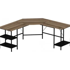 Power hörnskrivbord 180 x 60 cm - Mörkbrun