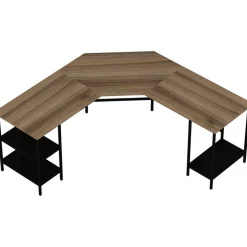 Power hörnskrivbord 180 x 60 cm - Mörkbrun