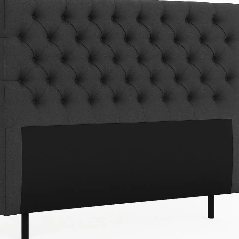 Presley sänggavel med knappar 140 cm - Mörkgrå