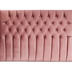 Presley sänggavel med knappar (Rosa sammet) - Valfri bredd