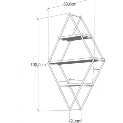 Prizma vägghylla - Svart/valnöt