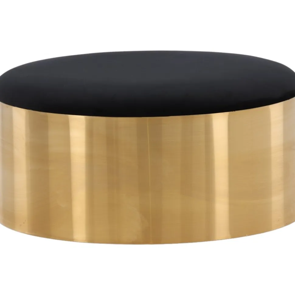 Puff sittpuff Ø75 cm - Svart/mässing