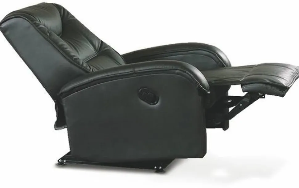 Reclinerfåtölj i svart konstläder ställbar