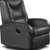Reclinerfåtölj i svart konstläder ställbar + Fläckborttagare för möbler