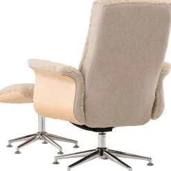 Reclinerfåtölj med fotpall Beige / Ek - Hagön