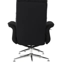 Reclinerfåtölj med fotpall Svart / Krom - Hagön + Fläckborttagare för möbler