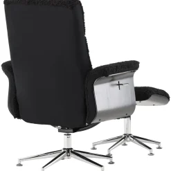 Reclinerfåtölj med fotpall Svart / Krom - Hagön + Fläckborttagare för möbler