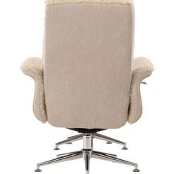 Reclinerfåtölj med fotpall Beige / Ek - Hagön + Fläckborttagare för möbler