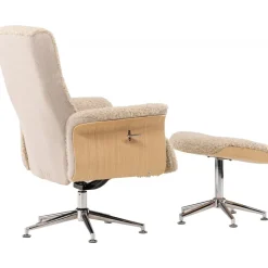 Reclinerfåtölj med fotpall Beige / Ek - Hagön + Fläckborttagare för möbler