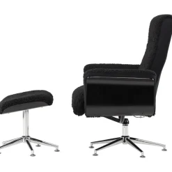 Reclinerfåtölj med fotpall Svart / Krom - Hagön