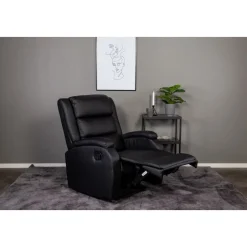 Reclinerfåtölj med fotstöd svart - Bengt + Textilrengöring för möbler