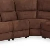 Reclinersoffa deluxe - 6-sits el-styrning - Brunt microfibertyg