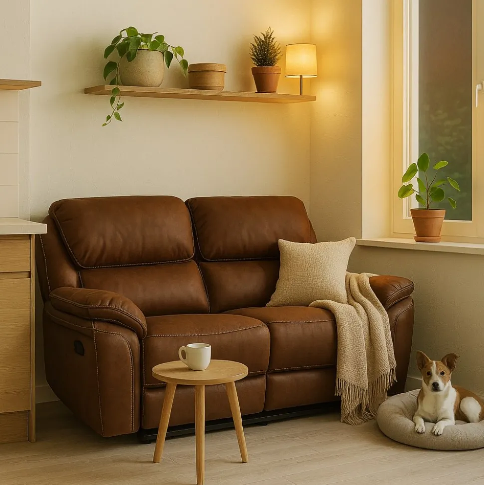 Reclinersoffa 2-sits + Fläckborttagare för möbler