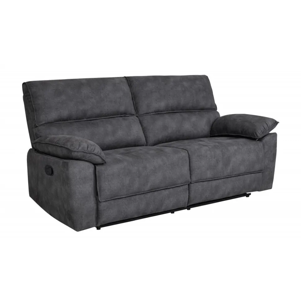 Reclinersoffa 2-sits extra bred i grått - 197 cm