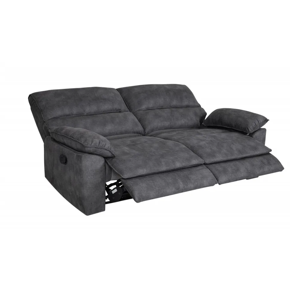 Reclinersoffa 2-sits extra bred i grått - 197 cm