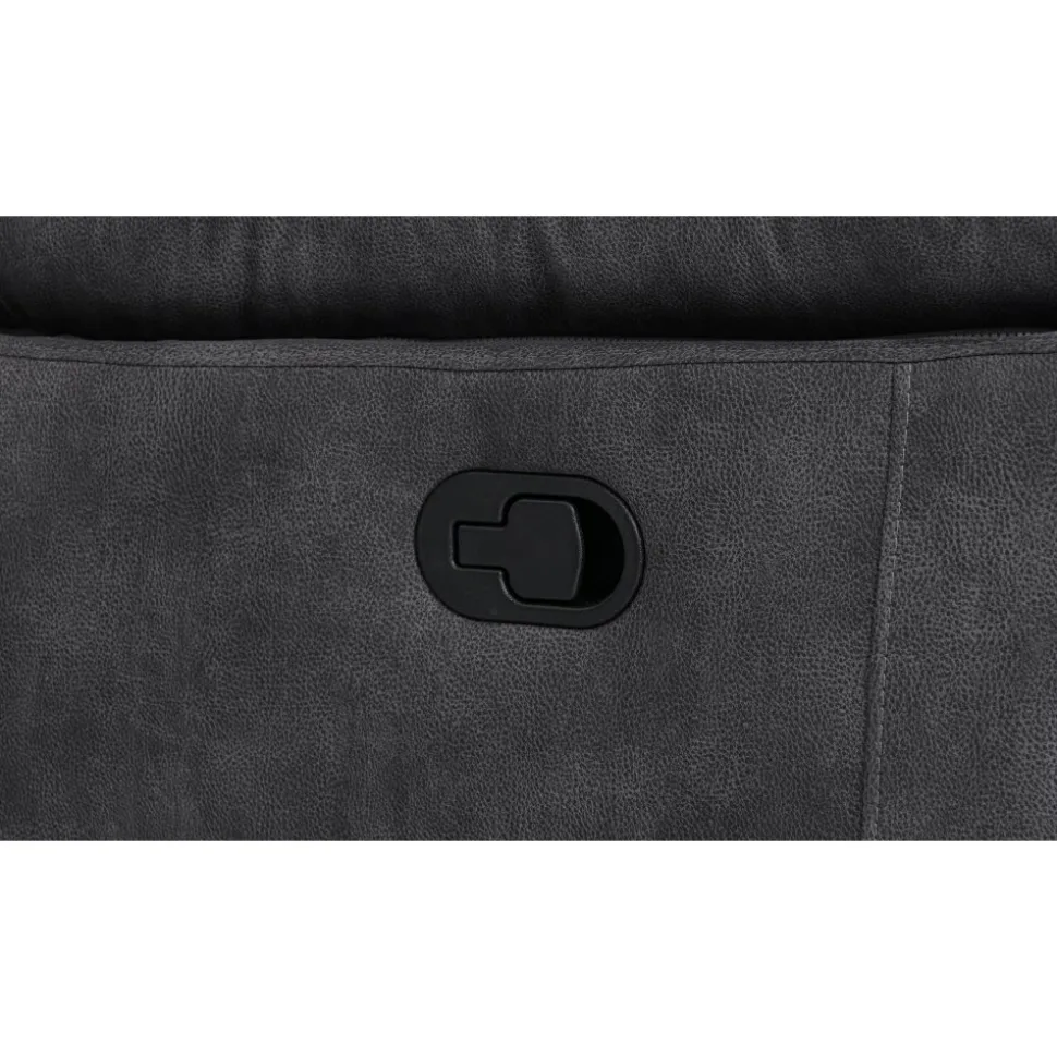 Reclinersoffa 2-sits extra bred i grått - 197 cm