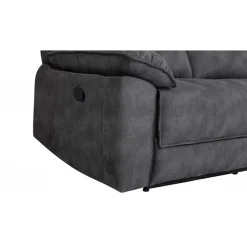 Reclinersoffa 2-sits extra bred i grått - 197 cm