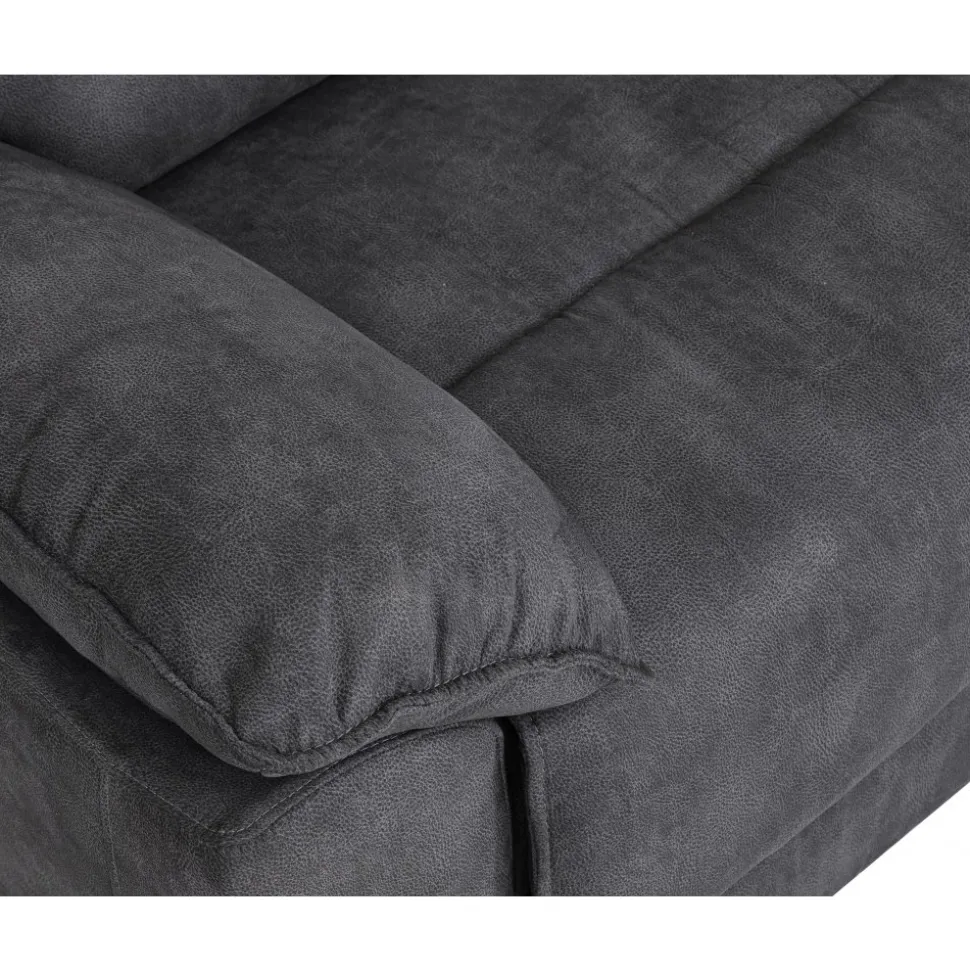 Reclinersoffa 2-sits extra bred i grått - 197 cm