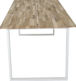 Regald matbord 200 cm - Vit/ljus teak