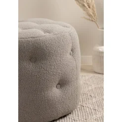 Respit sittpuff - Gråbeige teddy