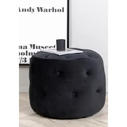 Respit sittpuff - Svart sammet