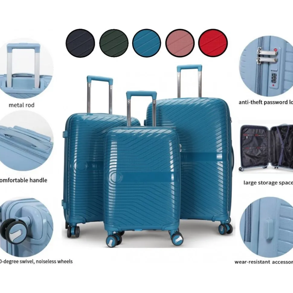 Resväska set om 3 st med kodlås