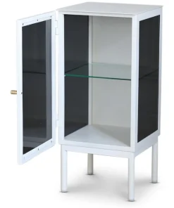 Revel vitt sängbord 75 cm med vänster hängd dörr + Möbeltassar