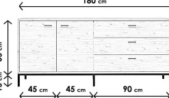 Riga skänk - Ek/svart