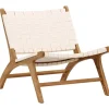 Rike loungestol - Cream PU/teak